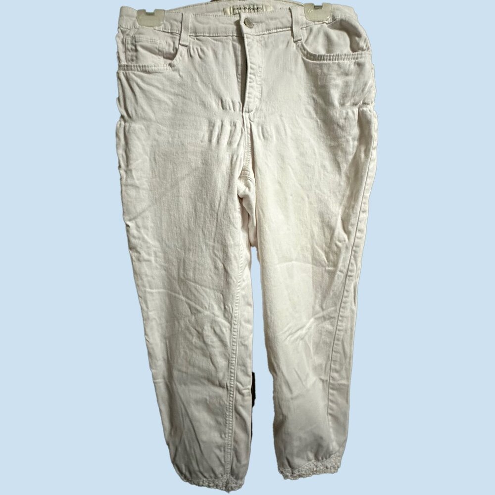 👖 Jones NY Soho White Lace Hem Ankle Jeans Capris Sz 12